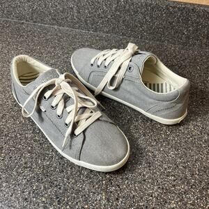 Taos Women's 8.5 W Shoes Sneaker Light Gray Denim Casual Comfort Low Top Lace Up